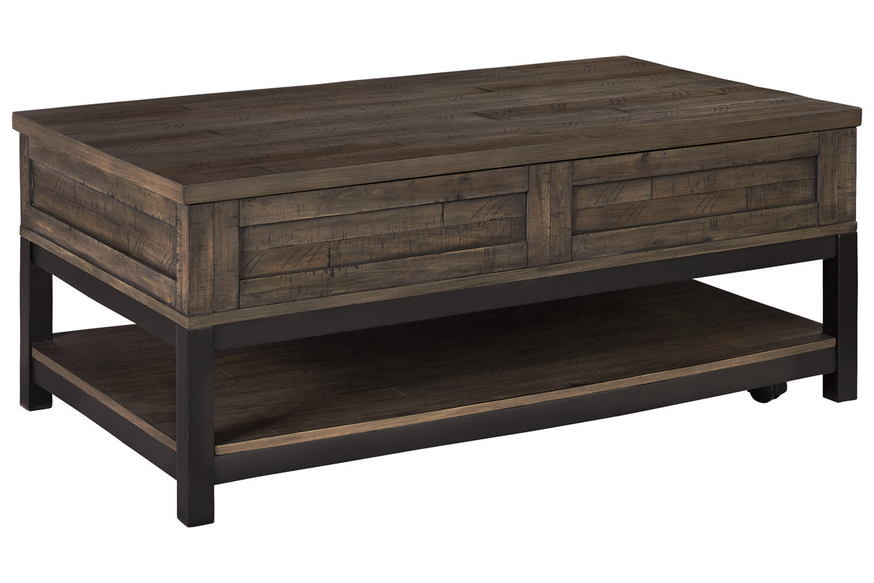 Johurst Grayish Brown Coffee Table with Lift Top - T444-9 - Luna Furniture - Dallas Store