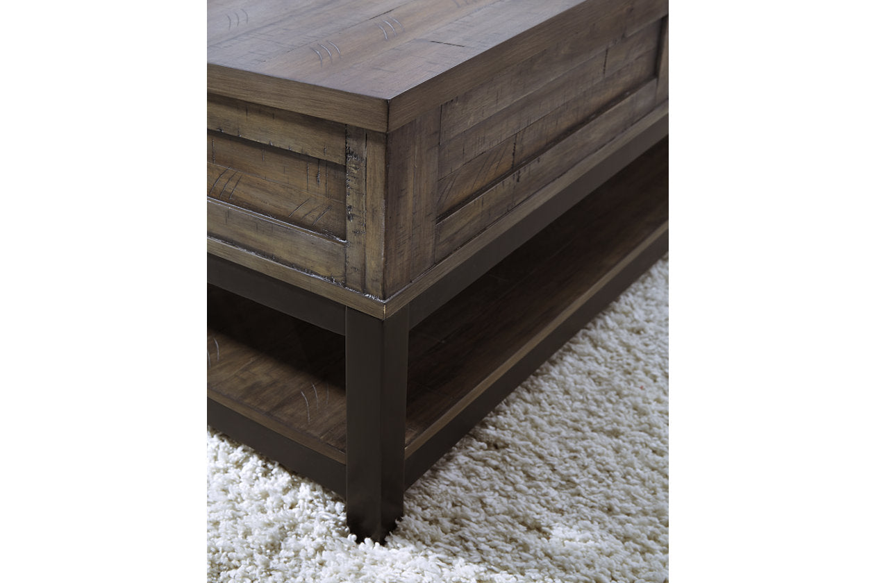 Johurst Grayish Brown Coffee Table with Lift Top - T444-9 - Luna Furniture - Dallas Store