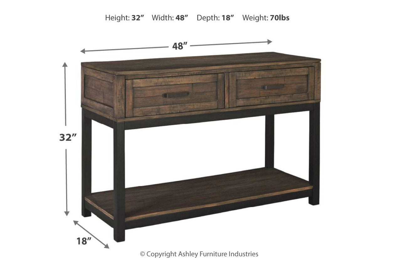 Johurst Grayish Brown Sofa/Console Table - T444-4 - Luna Furniture - Dallas Store