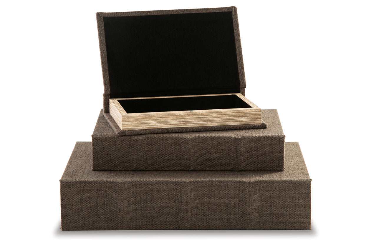 Jolina Brown Box, Set of 3 - A2000488 - Luna Furniture - Dallas Store