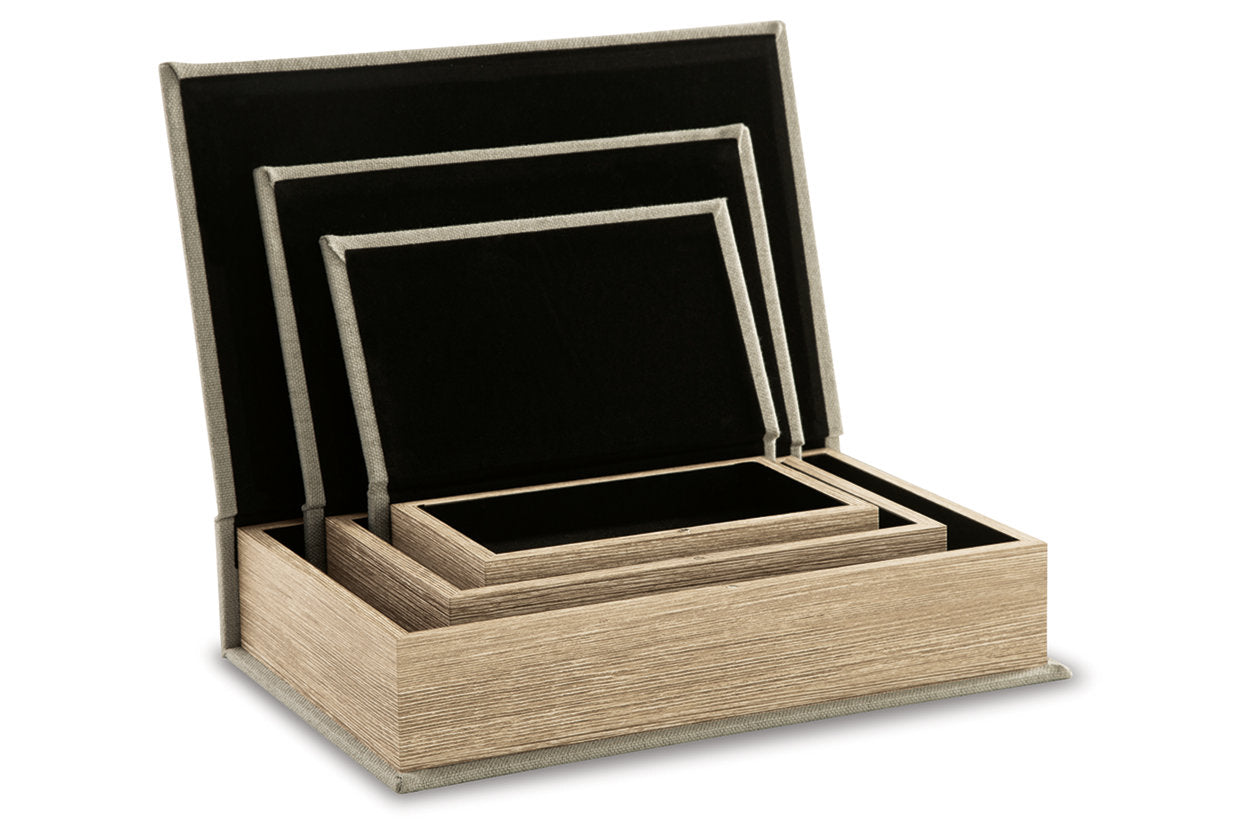 Jolina Linen Box, Set of 3 - A2000486 - Luna Furniture - Dallas Store