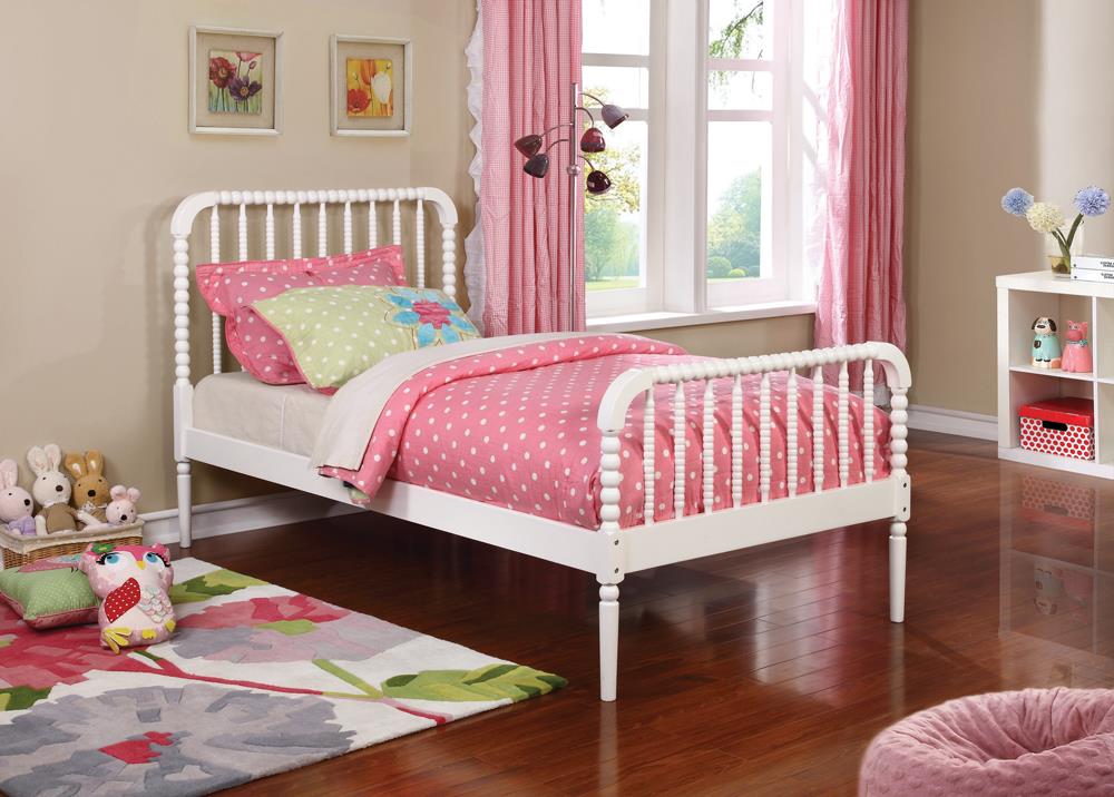 Jones Twin Bed White - 400415T - Luna Furniture - Dallas Store