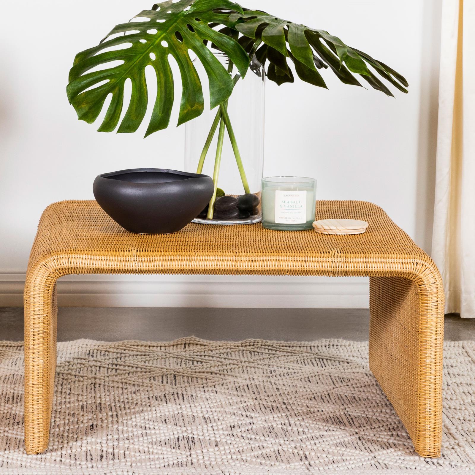 Juanita Natural Square Rattan Coffee Table - 709818 - Luna Furniture - Dallas Store