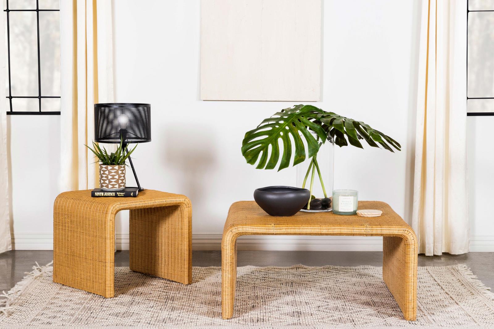 Juanita Natural Square Rattan Coffee Table - 709818 - Luna Furniture - Dallas Store