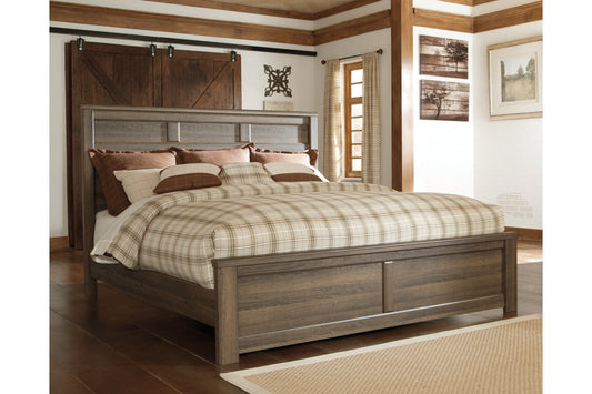 Juararo Dark Brown King Panel Bed - SET | B251-56 | B251-58 | B251-99 - Luna Furniture - Dallas Store