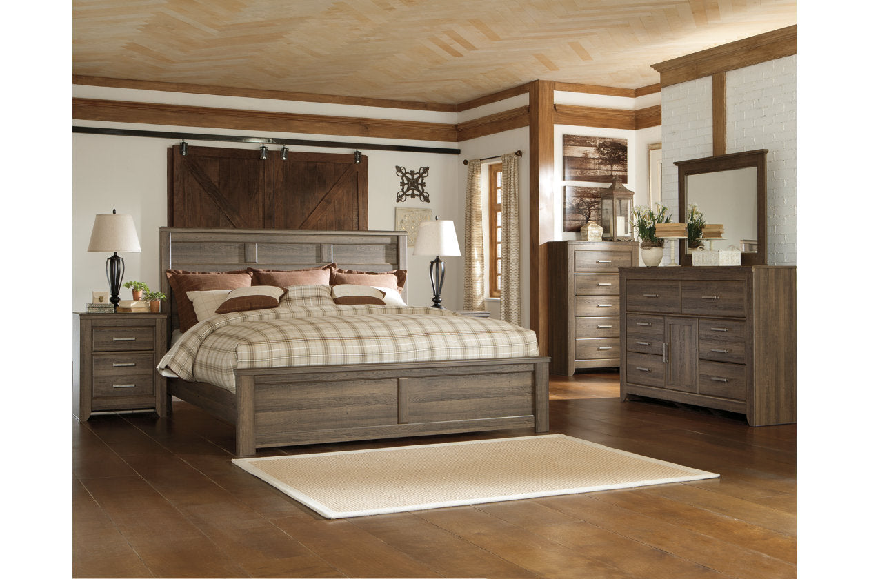Juararo Dark Brown King Panel Bed - SET | B251-56 | B251-58 | B251-99 - Luna Furniture - Dallas Store