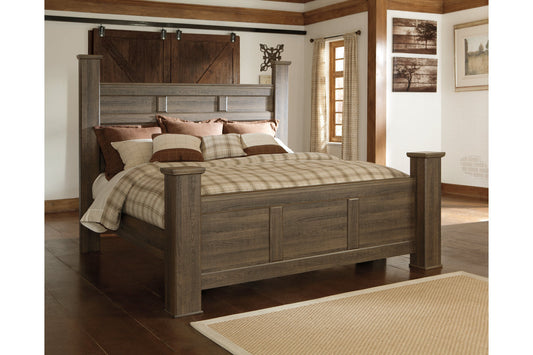 Juararo Dark Brown King Poster Bed - SET | B251-66 | B251-68 | B251-99 - Luna Furniture - Dallas Store