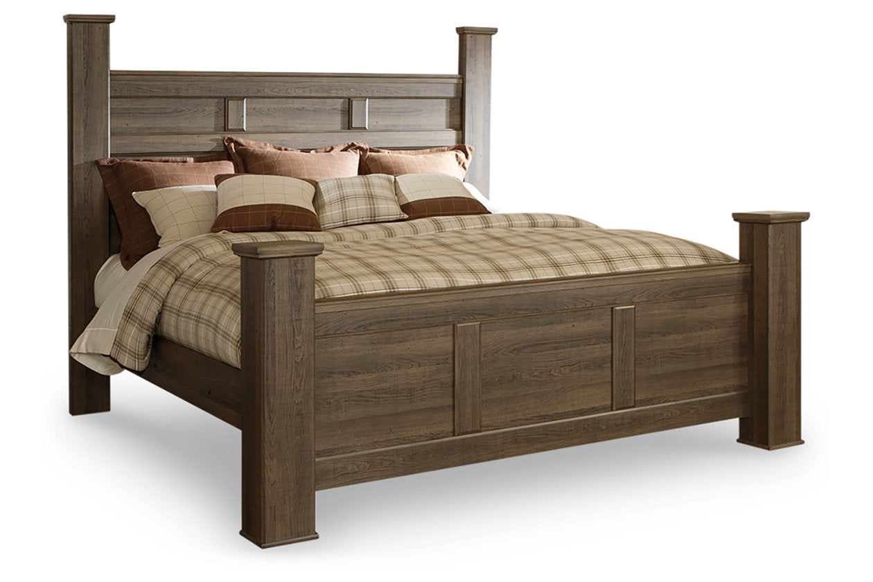 Juararo Dark Brown King Poster Bed - SET | B251-66 | B251-68 | B251-99 - Luna Furniture - Dallas Store