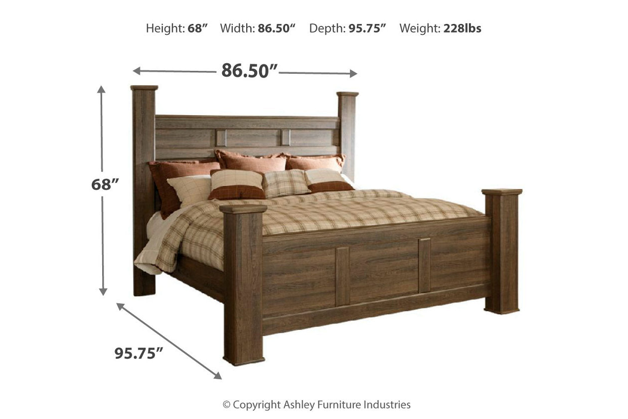 Juararo Dark Brown King Poster Bed - SET | B251-66 | B251-68 | B251-99 - Luna Furniture - Dallas Store