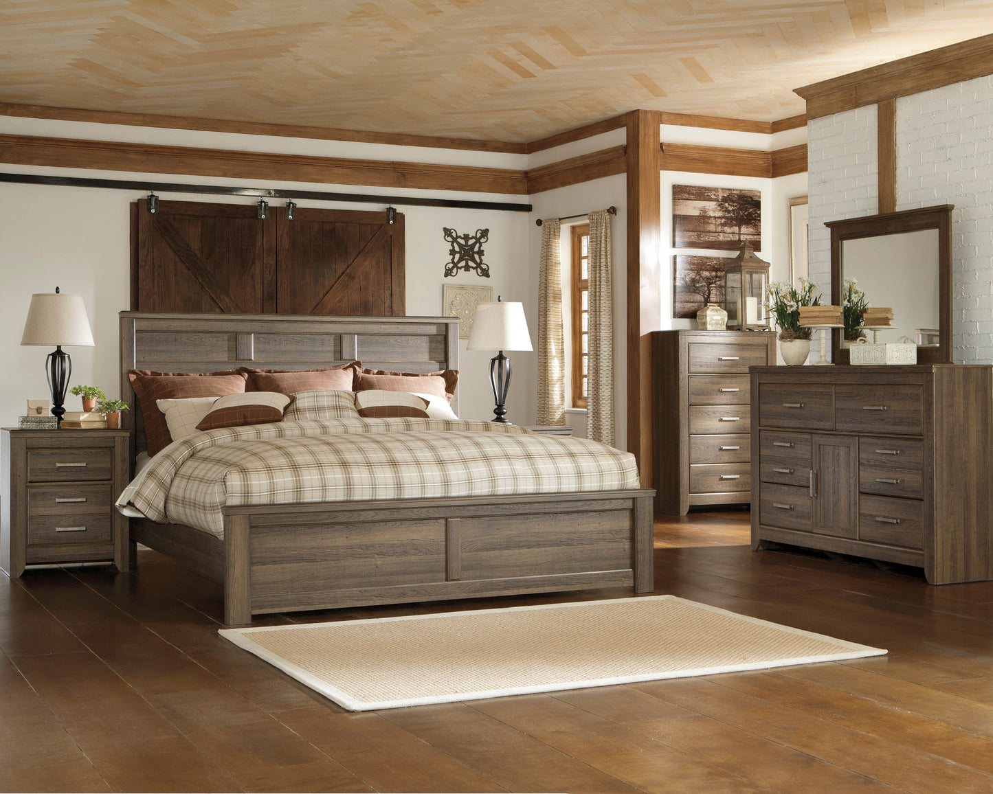 Juararo Dark Brown Panel Bedroom Set - SET | B251-54 | B251-57 | B251-98 | B251-31 | B251-36 - Luna Furniture - Dallas Store