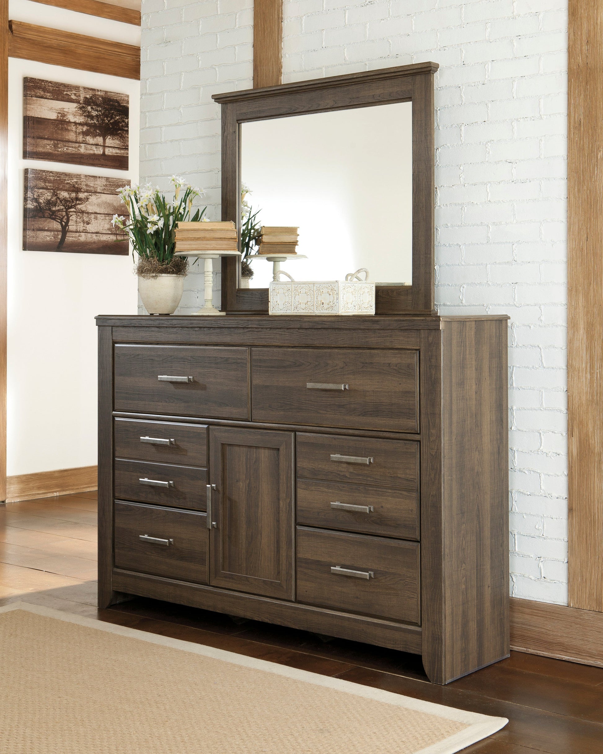 Juararo Dark Brown Panel Bedroom Set - SET | B251-54 | B251-57 | B251-98 | B251-31 | B251-36 - Luna Furniture - Dallas Store