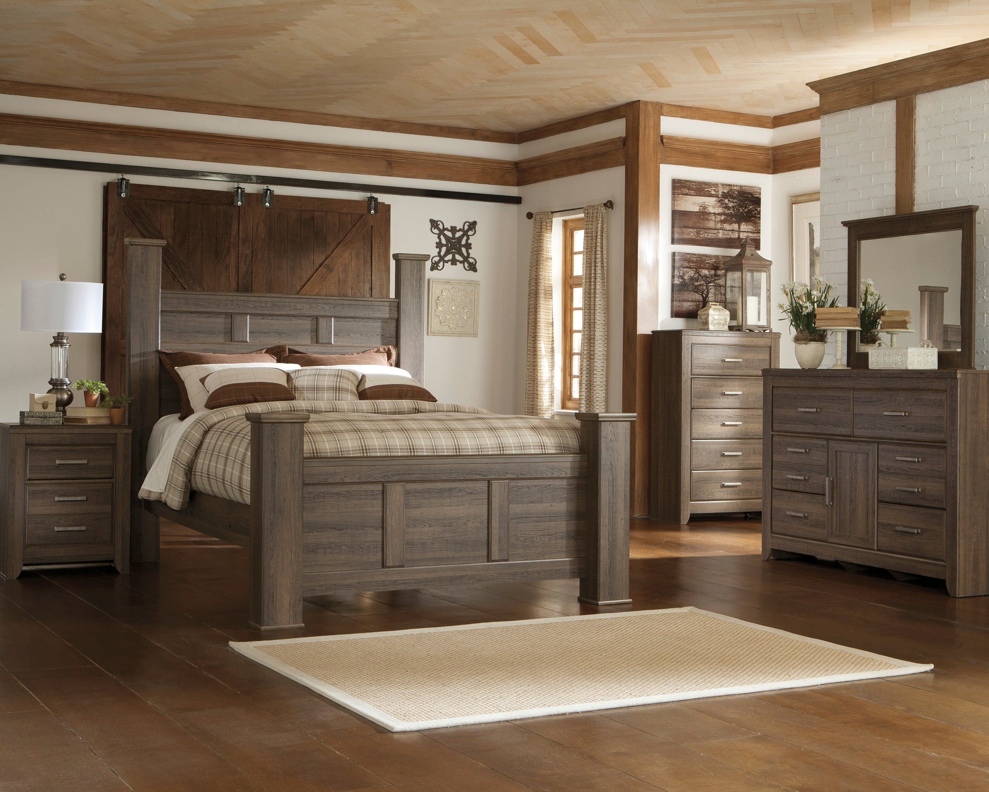 Juararo Dark Brown Poster Bedroom Set - SET | B251-64 | B251-67 | B251-98 | B251-31 | B251-92 - Luna Furniture - Dallas Store