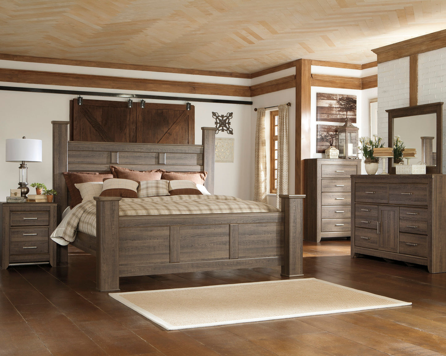 Juararo Dark Brown Poster Bedroom Set - SET | B251-64 | B251-67 | B251-98 | B251-31 | B251-92 - Luna Furniture - Dallas Store
