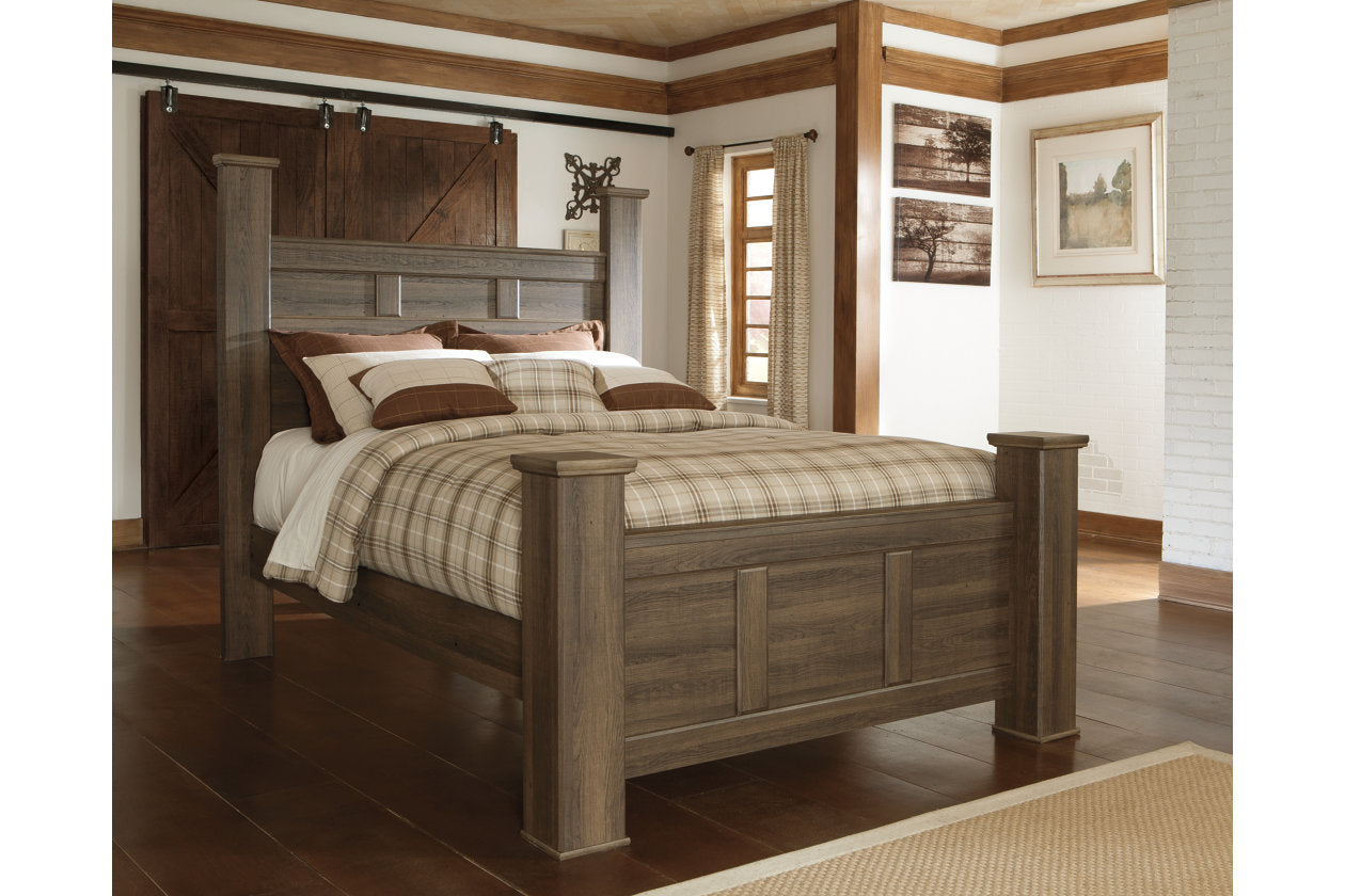 Juararo Dark Brown Queen Poster Bed - SET | B251-64 | B251-67 | B251-98 - Luna Furniture - Dallas Store