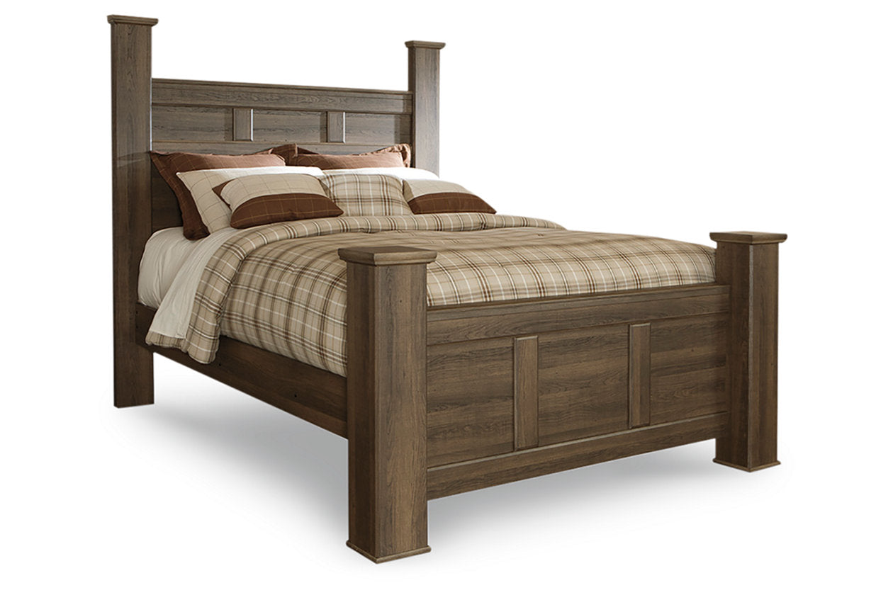 Juararo Dark Brown Queen Poster Bed - SET | B251-64 | B251-67 | B251-98 - Luna Furniture - Dallas Store