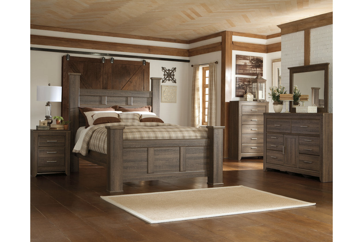 Juararo Dark Brown Queen Poster Bed - SET | B251-64 | B251-67 | B251-98 - Luna Furniture - Dallas Store