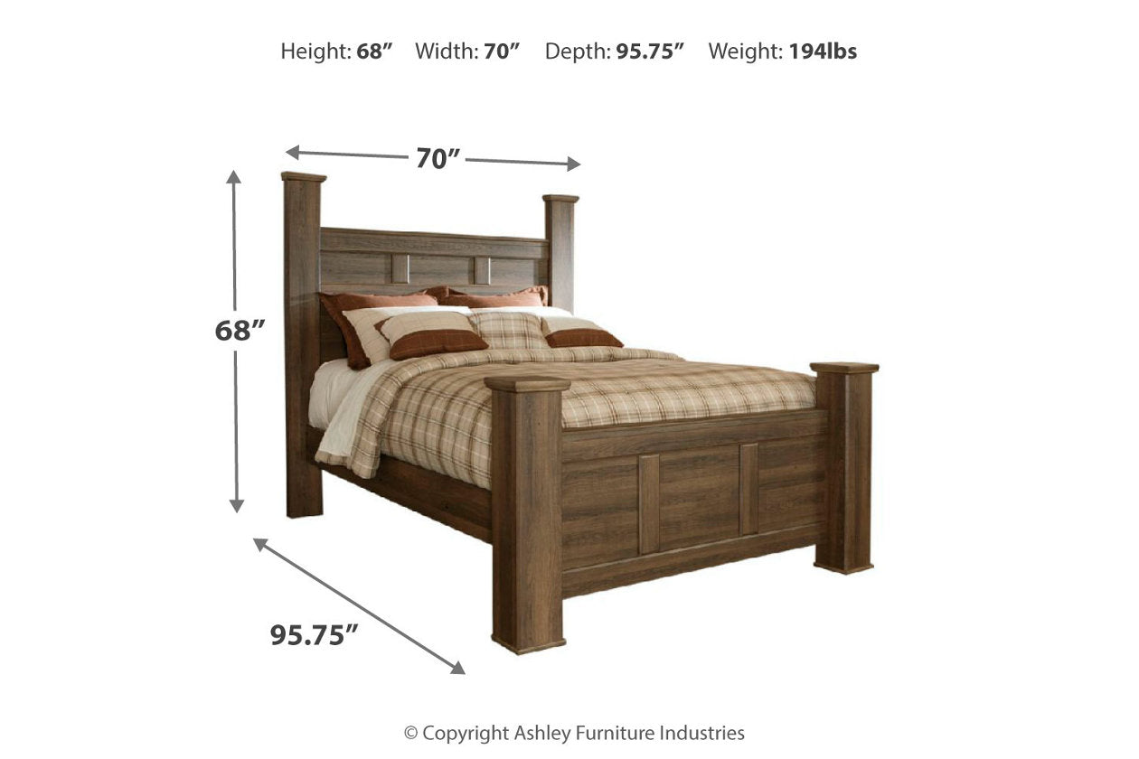 Juararo Dark Brown Queen Poster Bed - SET | B251-64 | B251-67 | B251-98 - Luna Furniture - Dallas Store