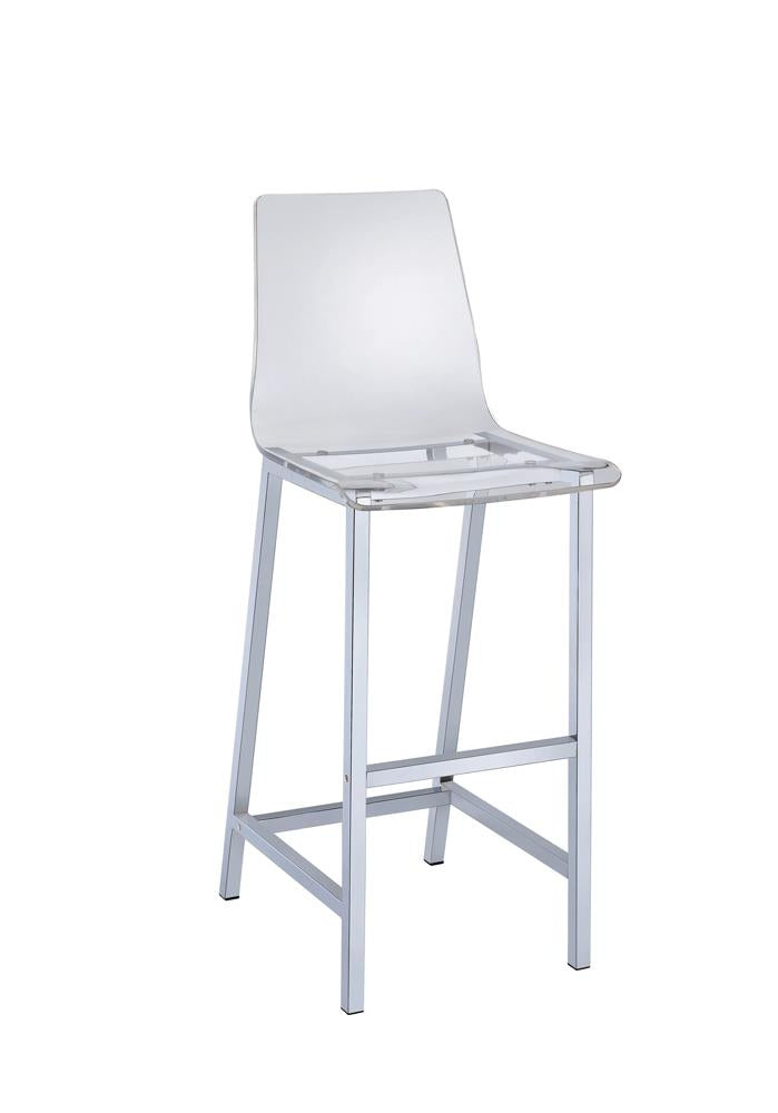 Juelia Chrome/Clear Acrylic Bar Stools, Set of 2 - 100295 - Luna Furniture - Dallas Store