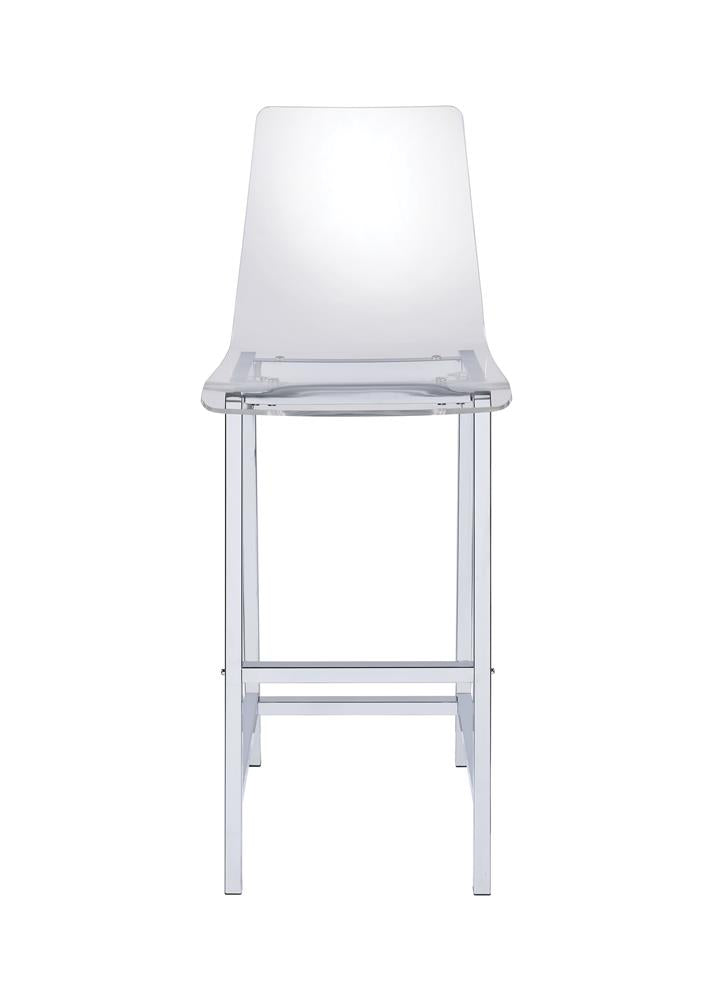 Juelia Chrome/Clear Acrylic Bar Stools, Set of 2 - 100295 - Luna Furniture - Dallas Store