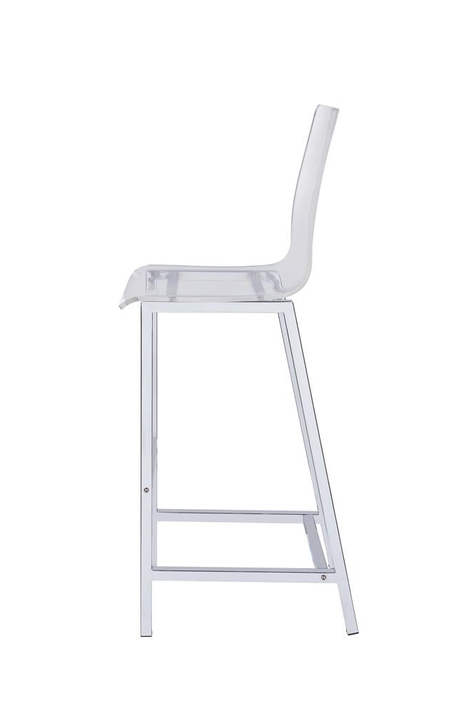 Juelia Chrome/Clear Acrylic Bar Stools, Set of 2 - 100295 - Luna Furniture - Dallas Store