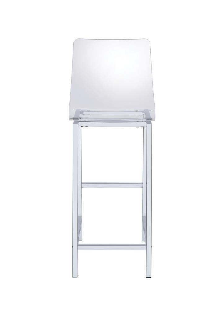 Juelia Chrome/Clear Acrylic Bar Stools, Set of 2 - 100295 - Luna Furniture - Dallas Store