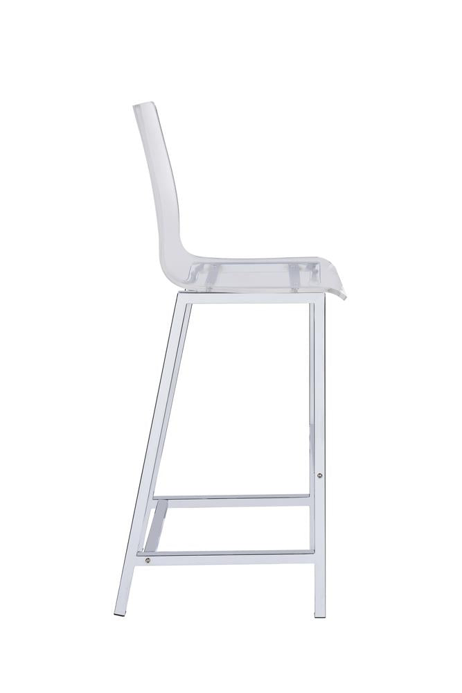 Juelia Chrome/Clear Acrylic Bar Stools, Set of 2 - 100295 - Luna Furniture - Dallas Store