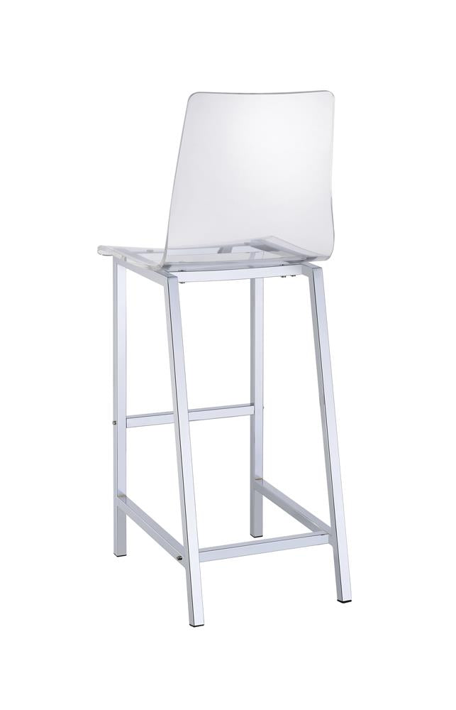 Juelia Chrome/Clear Acrylic Bar Stools, Set of 2 - 100295 - Luna Furniture - Dallas Store