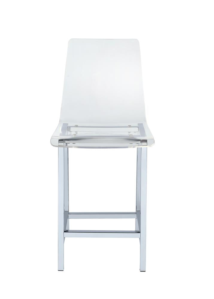 Juelia Chrome/Clear Acrylic Counter Height Stools, Set of 2 - 100265 - Luna Furniture - Dallas Store