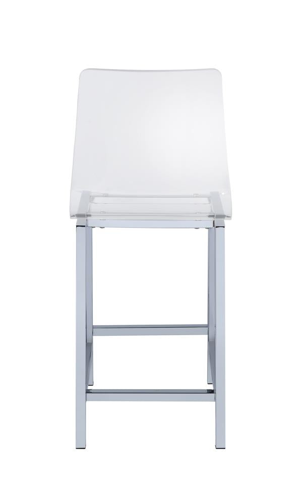 Juelia Chrome/Clear Acrylic Counter Height Stools, Set of 2 - 100265 - Luna Furniture - Dallas Store