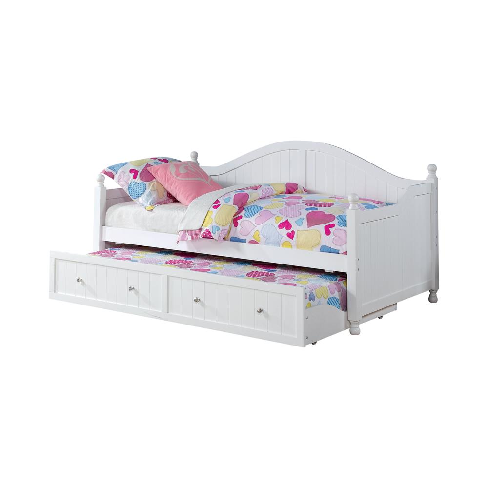 Julie Ann White Twin Daybed with Trundle - 300053 - Luna Furniture - Dallas Store
