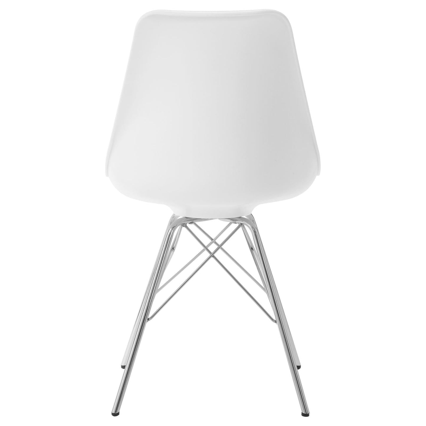 Juniper White/Chrome Armless Dining Chairs, Set of 2 - 102792 - Luna Furniture - Dallas Store