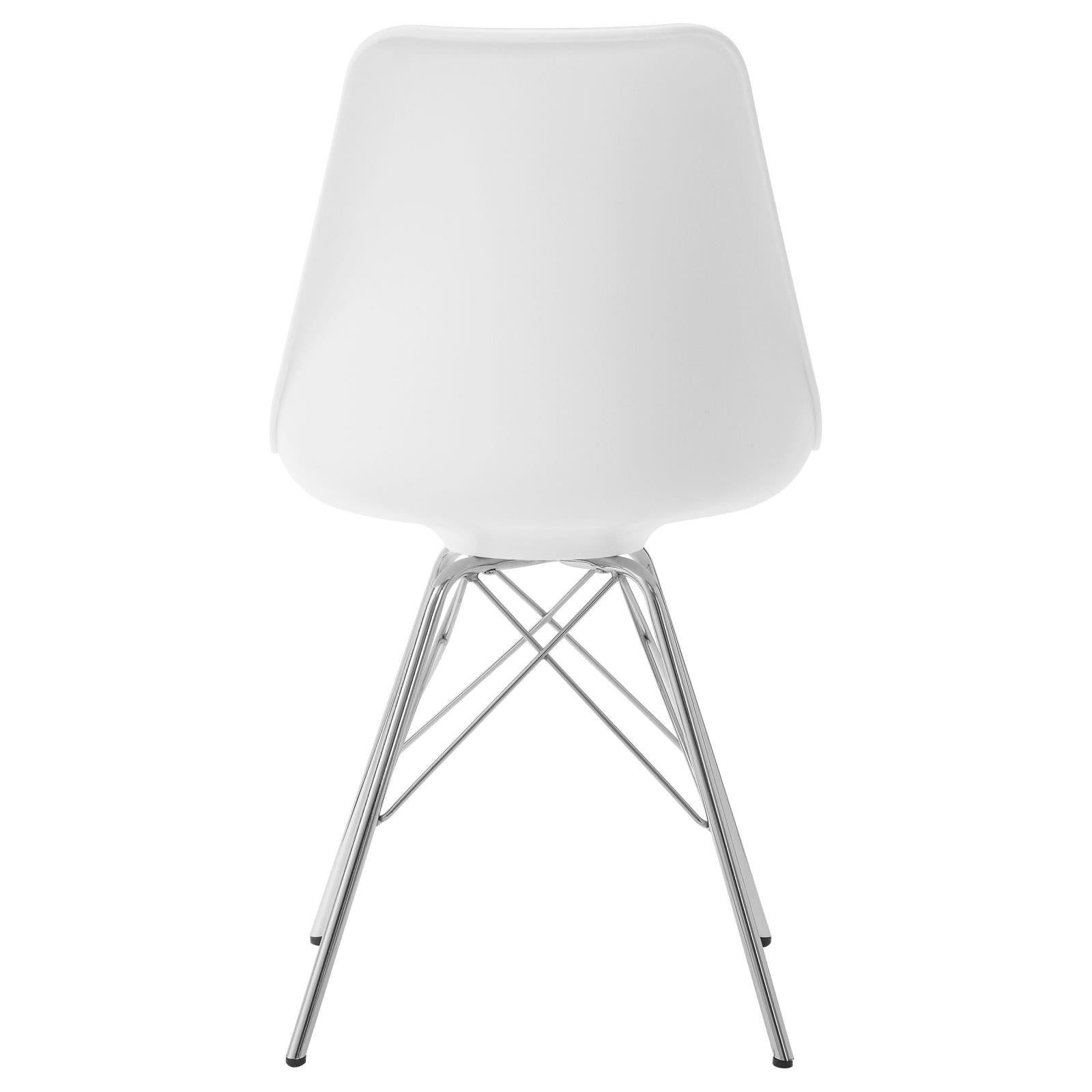 Juniper White/Chrome Armless Dining Chairs, Set of 2 - 102792 - Luna Furniture - Dallas Store
