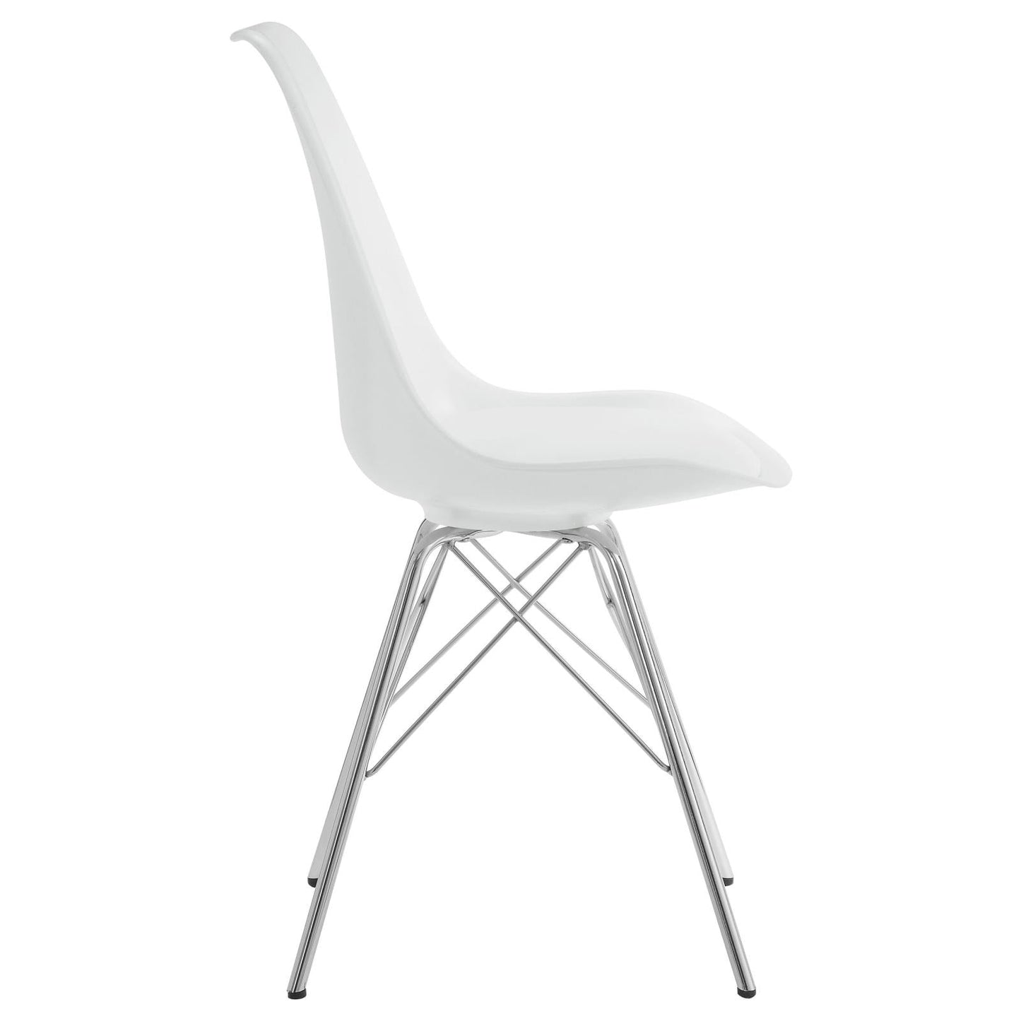 Juniper White/Chrome Armless Dining Chairs, Set of 2 - 102792 - Luna Furniture - Dallas Store