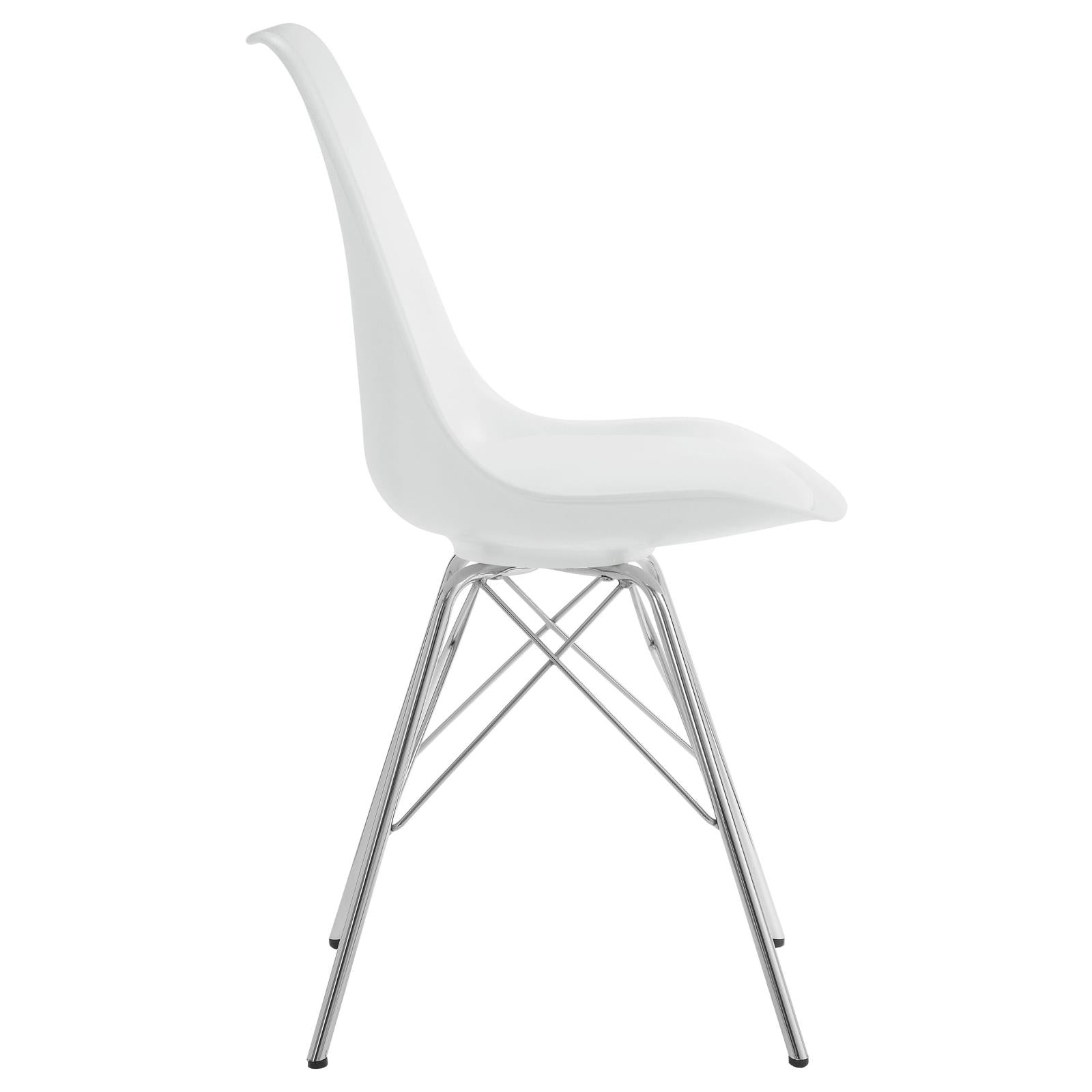Juniper White/Chrome Armless Dining Chairs, Set of 2 - 102792 - Luna Furniture - Dallas Store