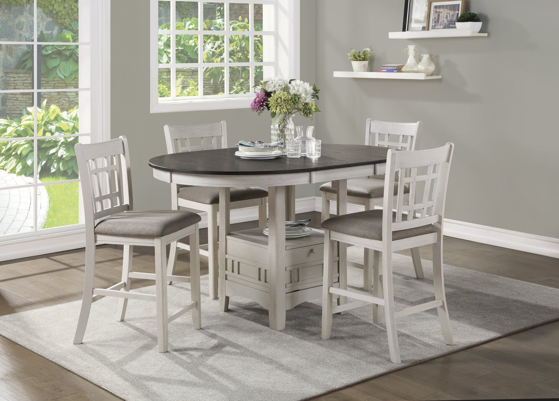 Junipero White Extendable Counter Height Set - SET | 2423W-36 | 2423W-24(2) - Luna Furniture - Dallas Store