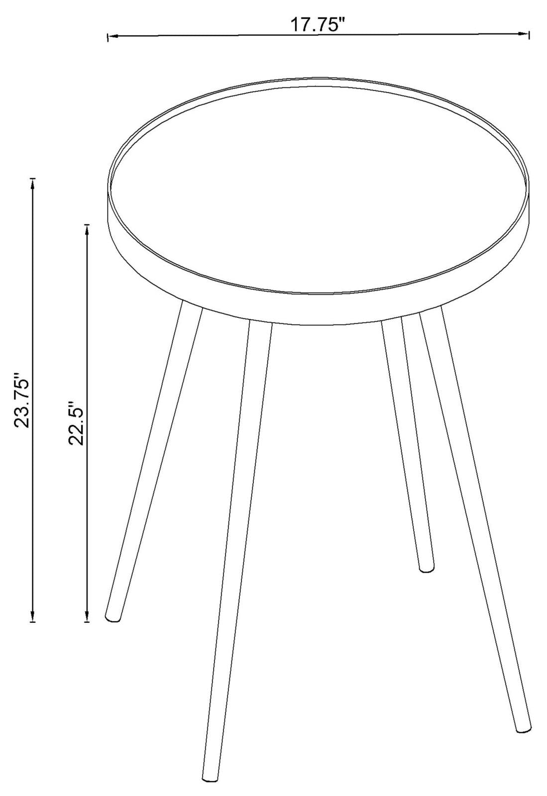 Kaelyn Round Mirror Top End Table Gold - 723917 - Luna Furniture - Dallas Store