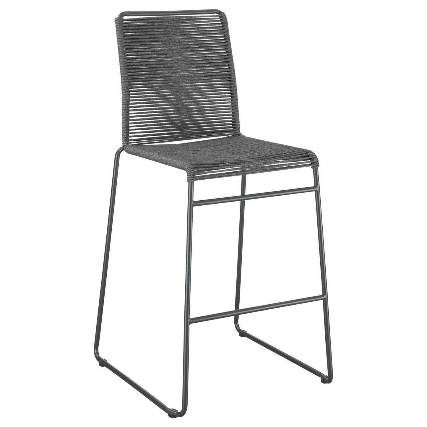 Kai Charcoal/Gunmetal Upholstered Bar Stools with Footrest, Set of 2 - 192064 - Luna Furniture - Dallas Store