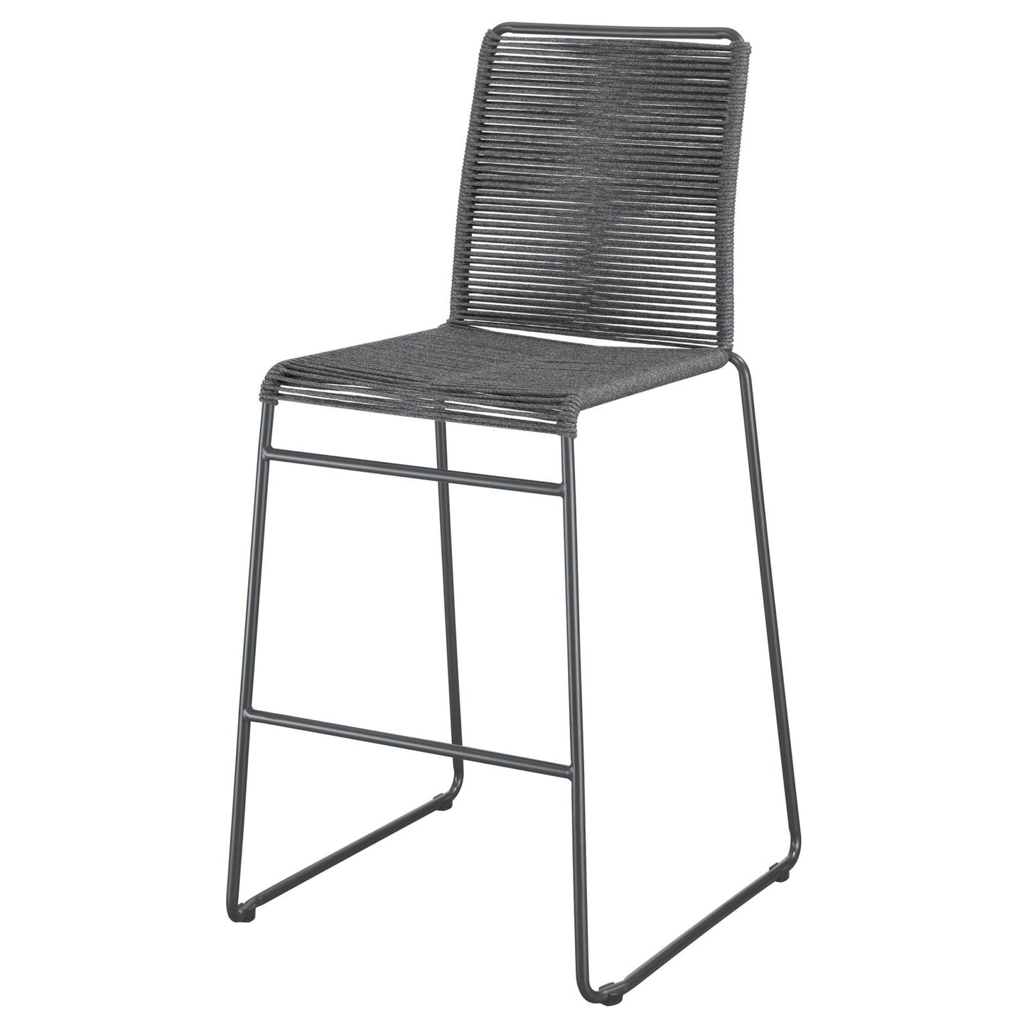 Kai Charcoal/Gunmetal Upholstered Bar Stools with Footrest, Set of 2 - 192064 - Luna Furniture - Dallas Store