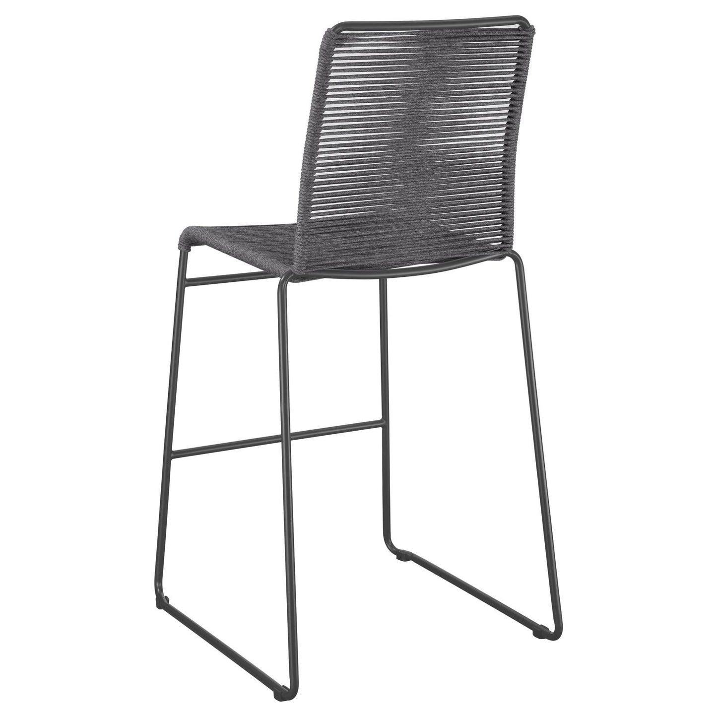 Kai Charcoal/Gunmetal Upholstered Bar Stools with Footrest, Set of 2 - 192064 - Luna Furniture - Dallas Store