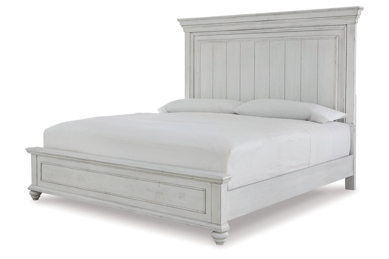 Kanwyn Whitewash King Panel Bed - SET | B777-56 | B777-58 | B777-97 - Luna Furniture - Dallas Store