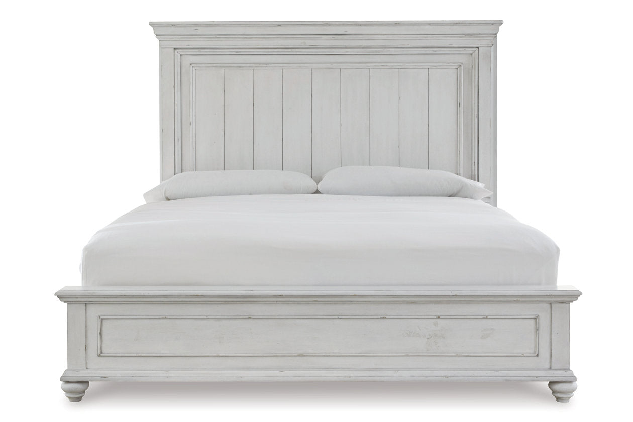 Kanwyn Whitewash King Panel Bed - SET | B777-56 | B777-58 | B777-97 - Luna Furniture - Dallas Store