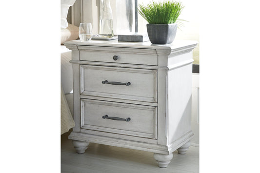 Kanwyn Whitewash Nightstand - B777-93 - Luna Furniture - Dallas Store
