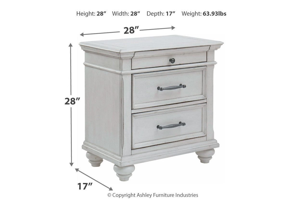 Kanwyn Whitewash Nightstand - B777-93 - Luna Furniture - Dallas Store