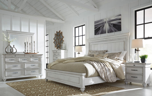 Kanwyn Whitewash Panel Bedroom Set - SET | B777-56 | B777-58 | B777-97 | B777-31 | B777-36 - Luna Furniture - Dallas Store