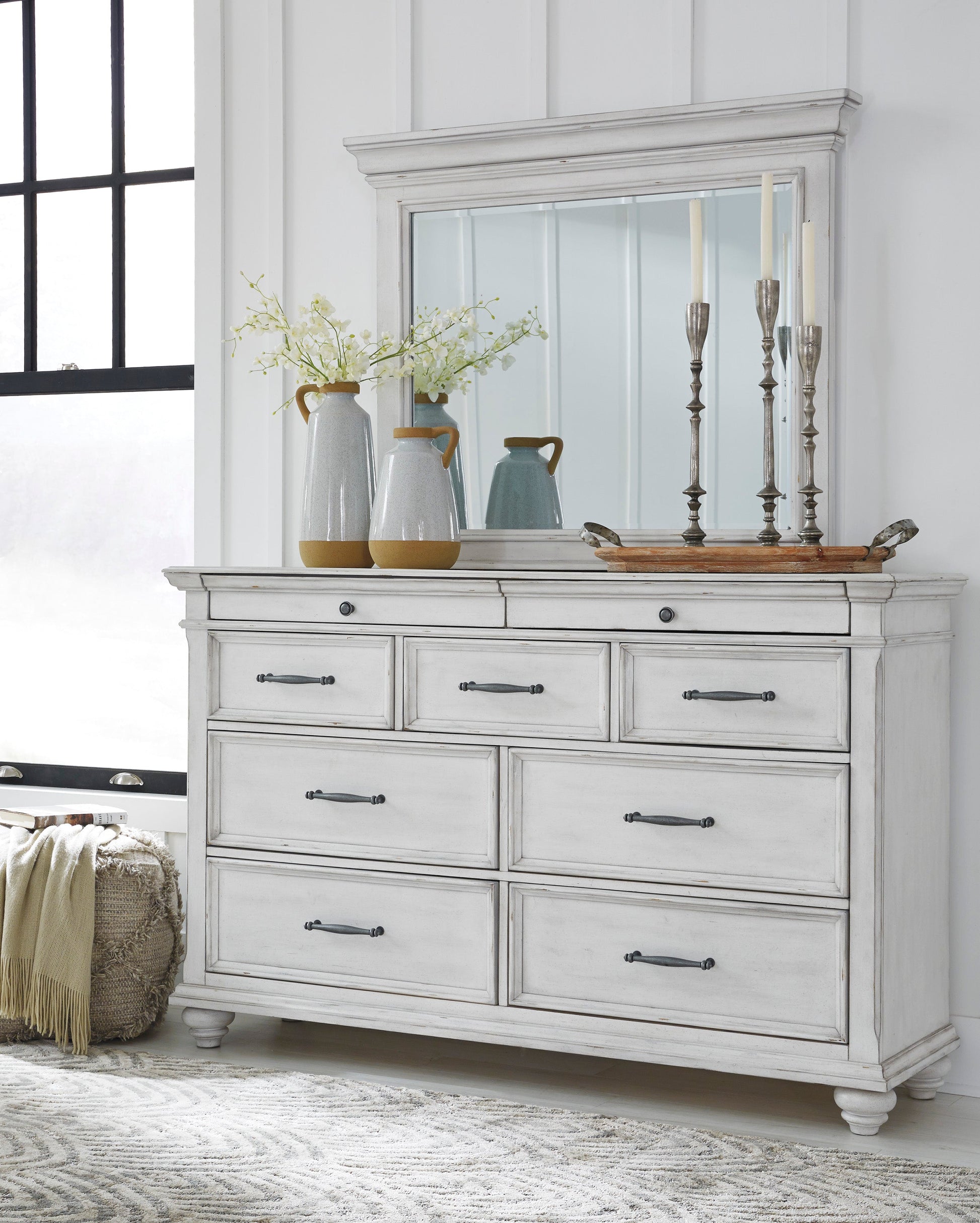 Kanwyn Whitewash Panel Bedroom Set - SET | B777-56 | B777-58 | B777-97 | B777-31 | B777-36 - Luna Furniture - Dallas Store