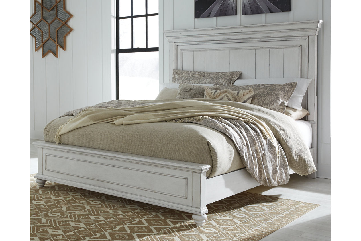 Kanwyn Whitewash Queen Panel Bed - SET | B777-54 | B777-57 | B777-96 - Luna Furniture - Dallas Store