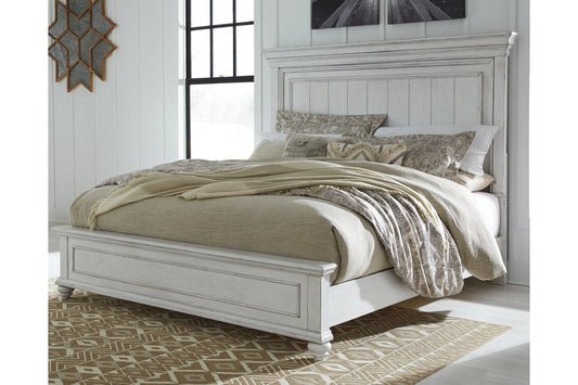 Kanwyn Whitewash Queen Panel Bed - SET | B777-54 | B777-57 | B777-96 - Luna Furniture - Dallas Store