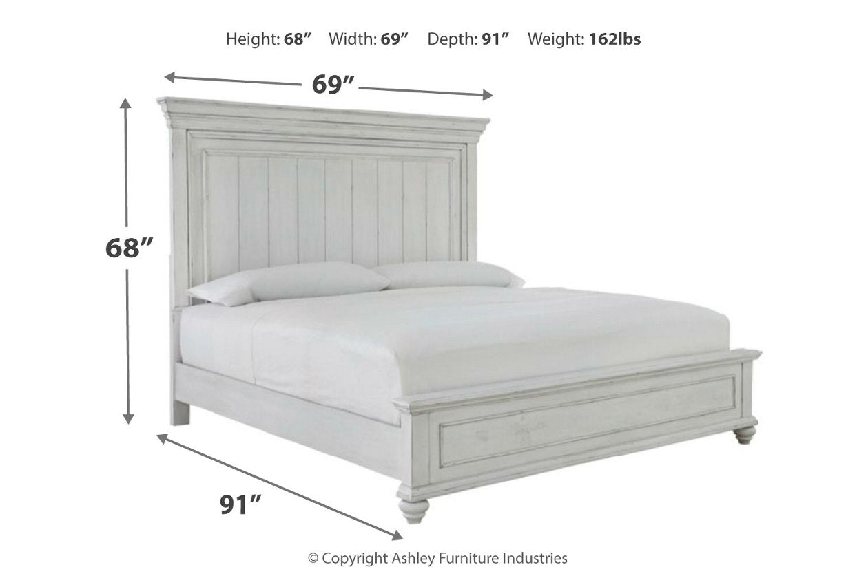 Kanwyn Whitewash Queen Panel Bed - SET | B777-54 | B777-57 | B777-96 - Luna Furniture - Dallas Store
