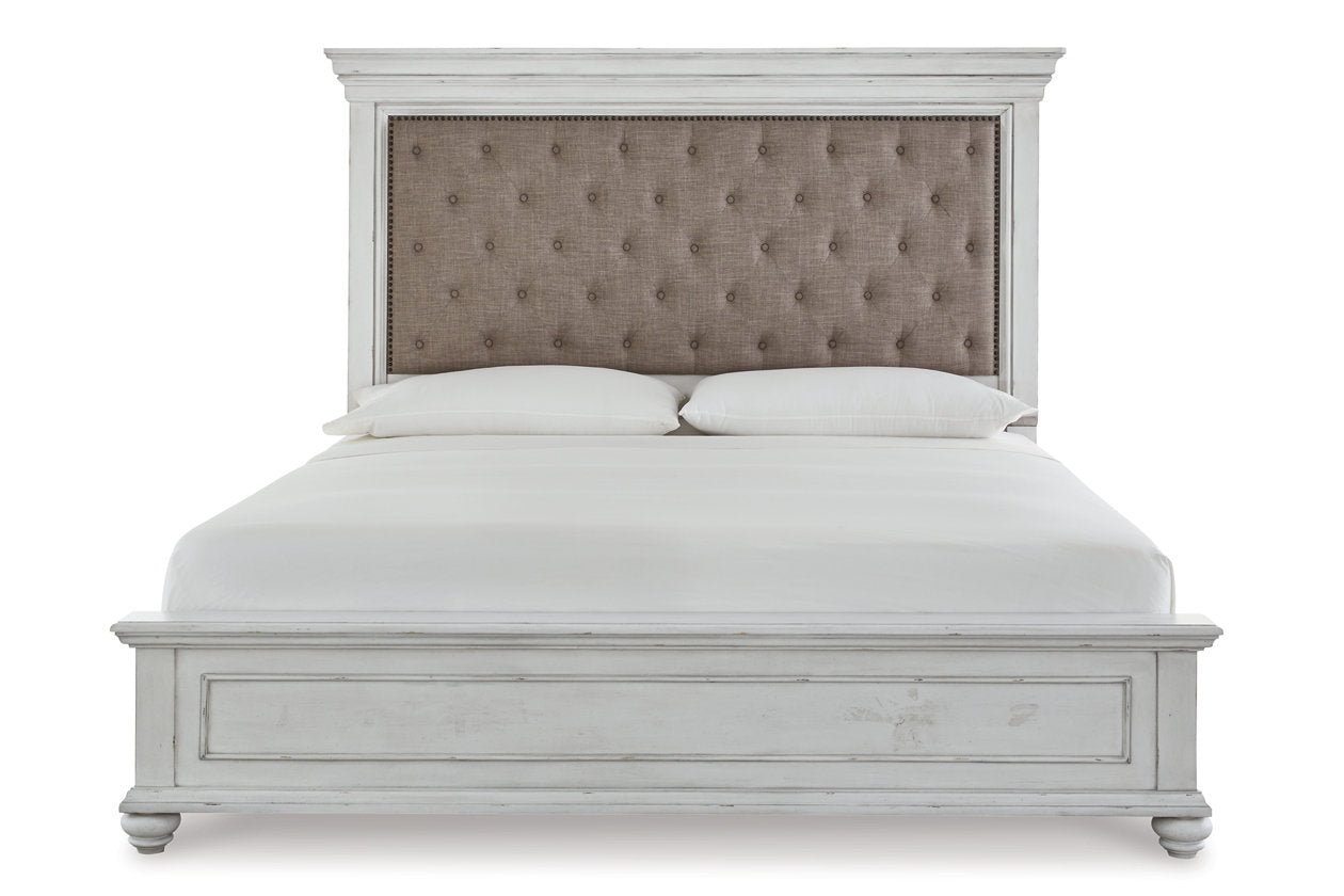 Kanwyn Whitewash Queen Panel Bed - SET | B777-54 | B777-96 | B777-157 - Luna Furniture - Dallas Store