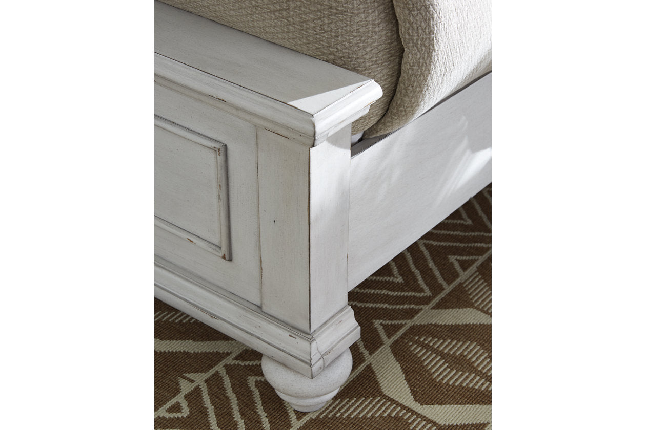 Kanwyn Whitewash Queen Panel Bed with Storage Bench - SET | B777-54S | B777-57 | B777-96 - Luna Furniture - Dallas Store
